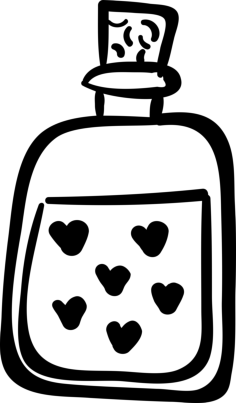 Perfume With Hearts Sketch Style Svg Vector, Free Vectors File